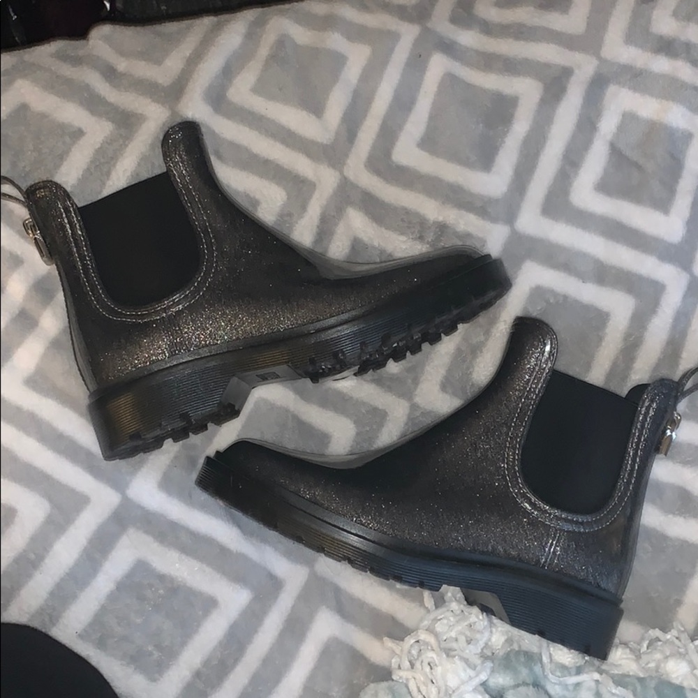Michael Kors Sparkly Dark Grey Ankle Rainboots
